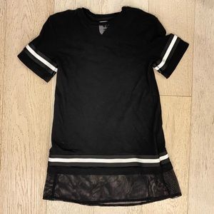 Unique designer OMAMI Mini. Beautiful mesh at hem and neckline.